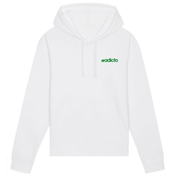 FELPA CAPPUCCIO ADICTO GREEN white