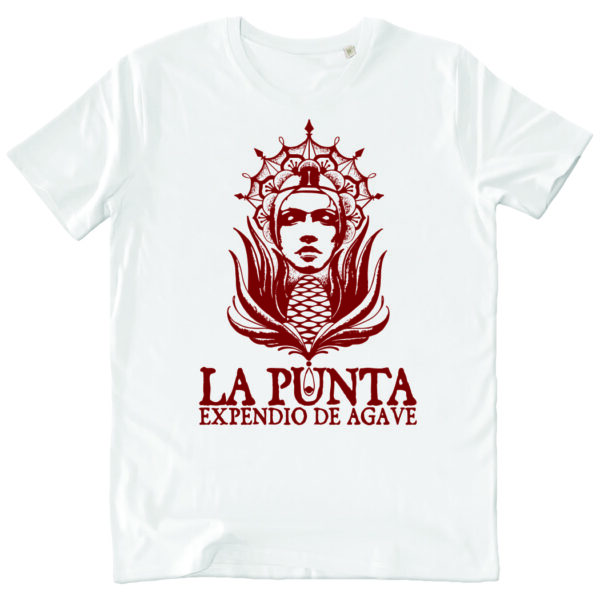 T-SHIRT UNISEX LA PUNTA BURGUNDY white